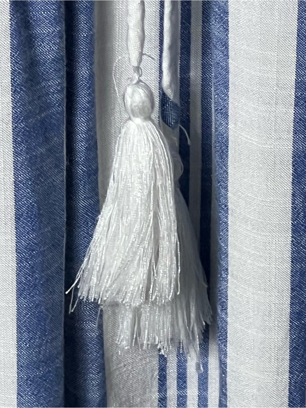 Blue Island Blue & White Striped Deep Vee Small Women’s Tie-Front Maxi Dress - Picture 6 of 7